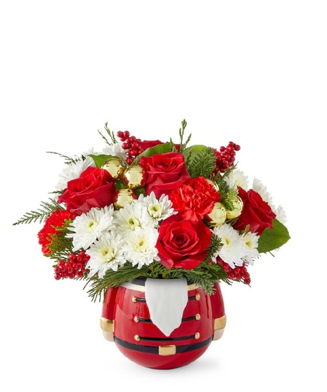 christmas gnome vase with flowers