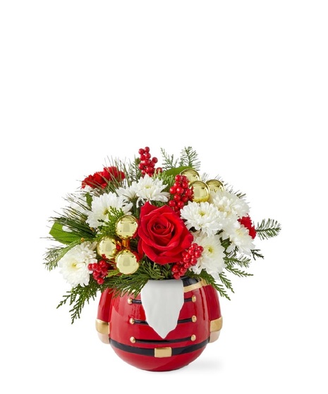 christmas gnome vase with flowers