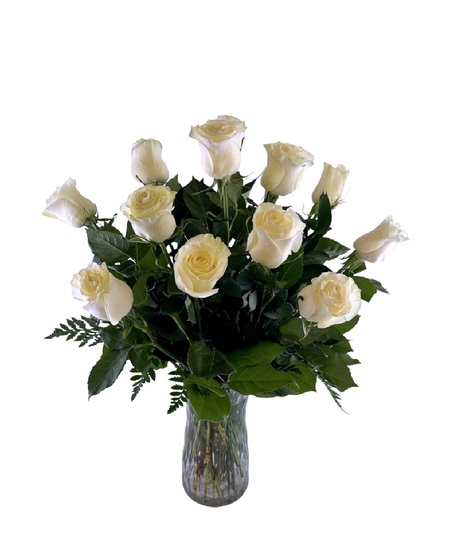 Dozen White Roses