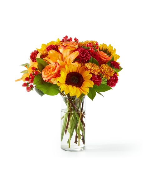 sunflowers and chrysanthemums in classic prairie style