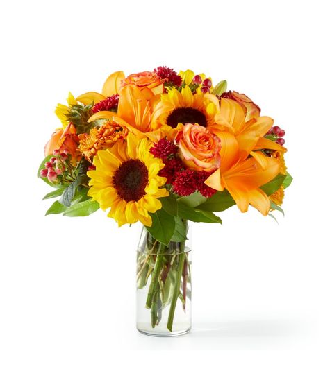 sunflowers and chrysanthemums in classic prairie style