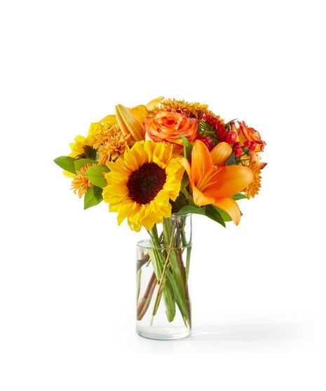 sunflowers and chrysanthemums in classic prairie style